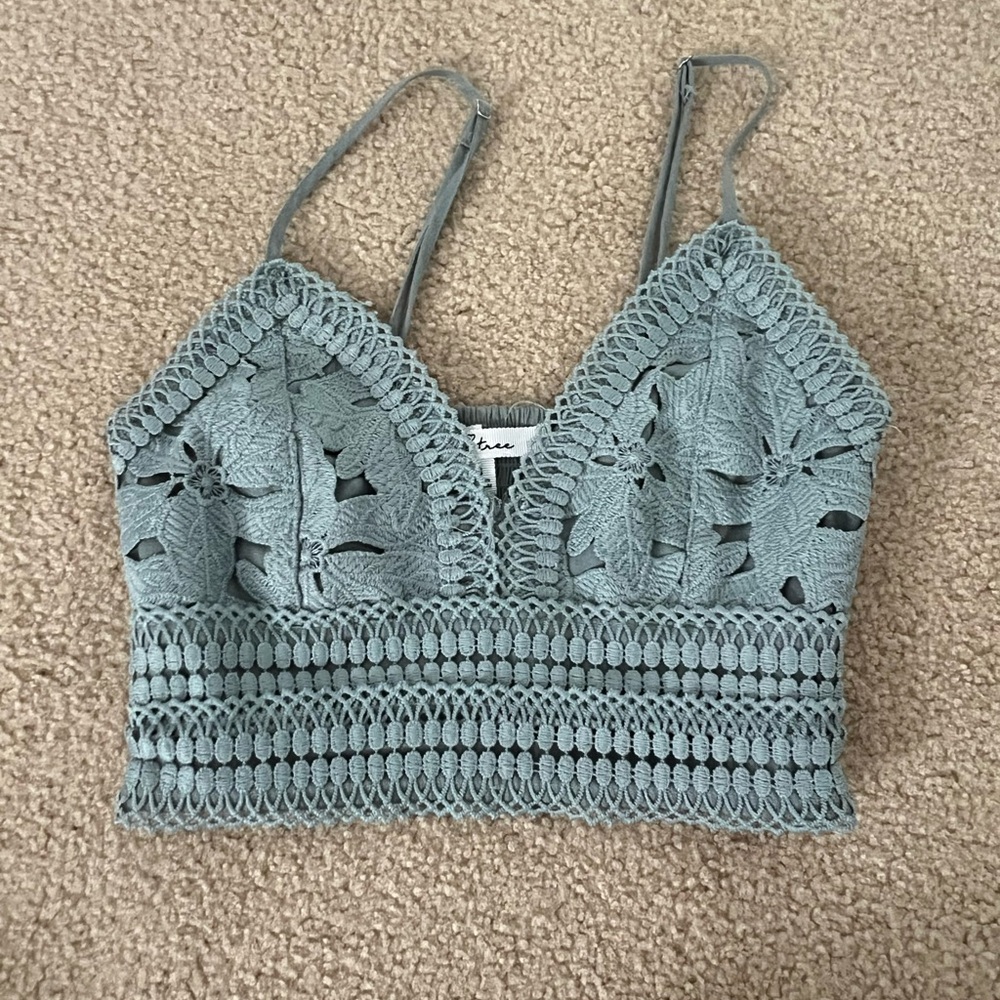 Love Tree Lace Camisole Top - Gray